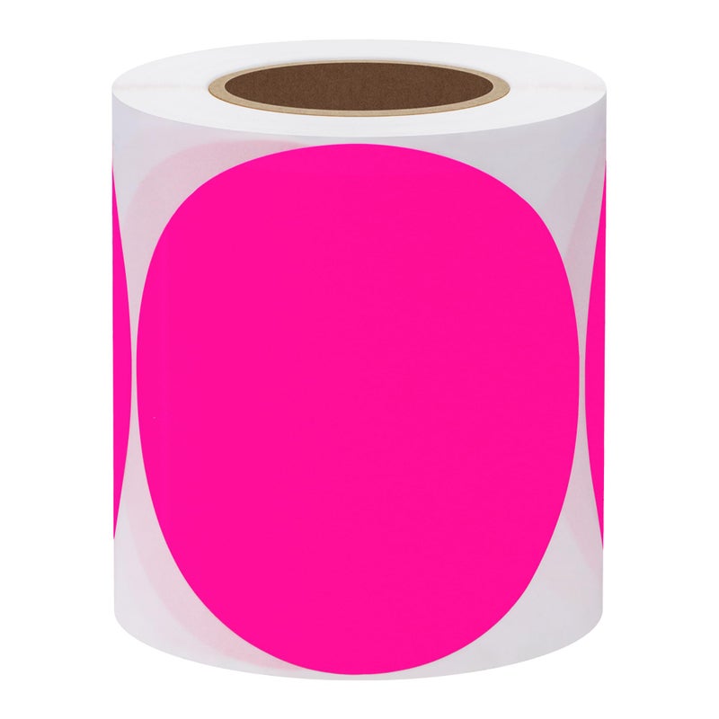 Hybsk Round Color Coding Circle Dots Labels Warehouse Inventory Organizer Stickers (3 inch, Fluorescent Pink) - Image 3